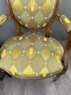 Pair of Louis XVI Armchairs in Carved Wood, Late 19th Century