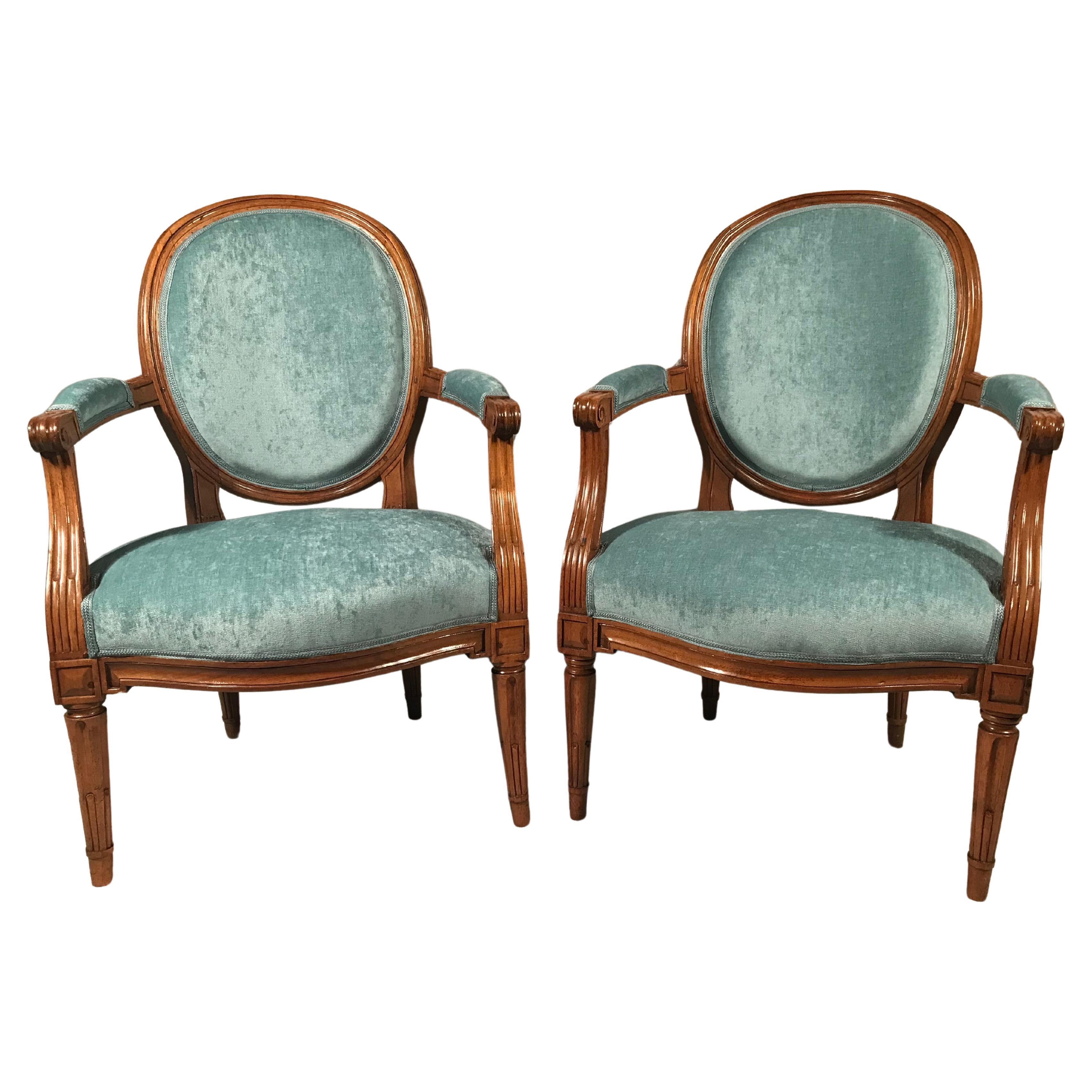 Pair of Louis XVI Armchairs, Provincial France 18th century