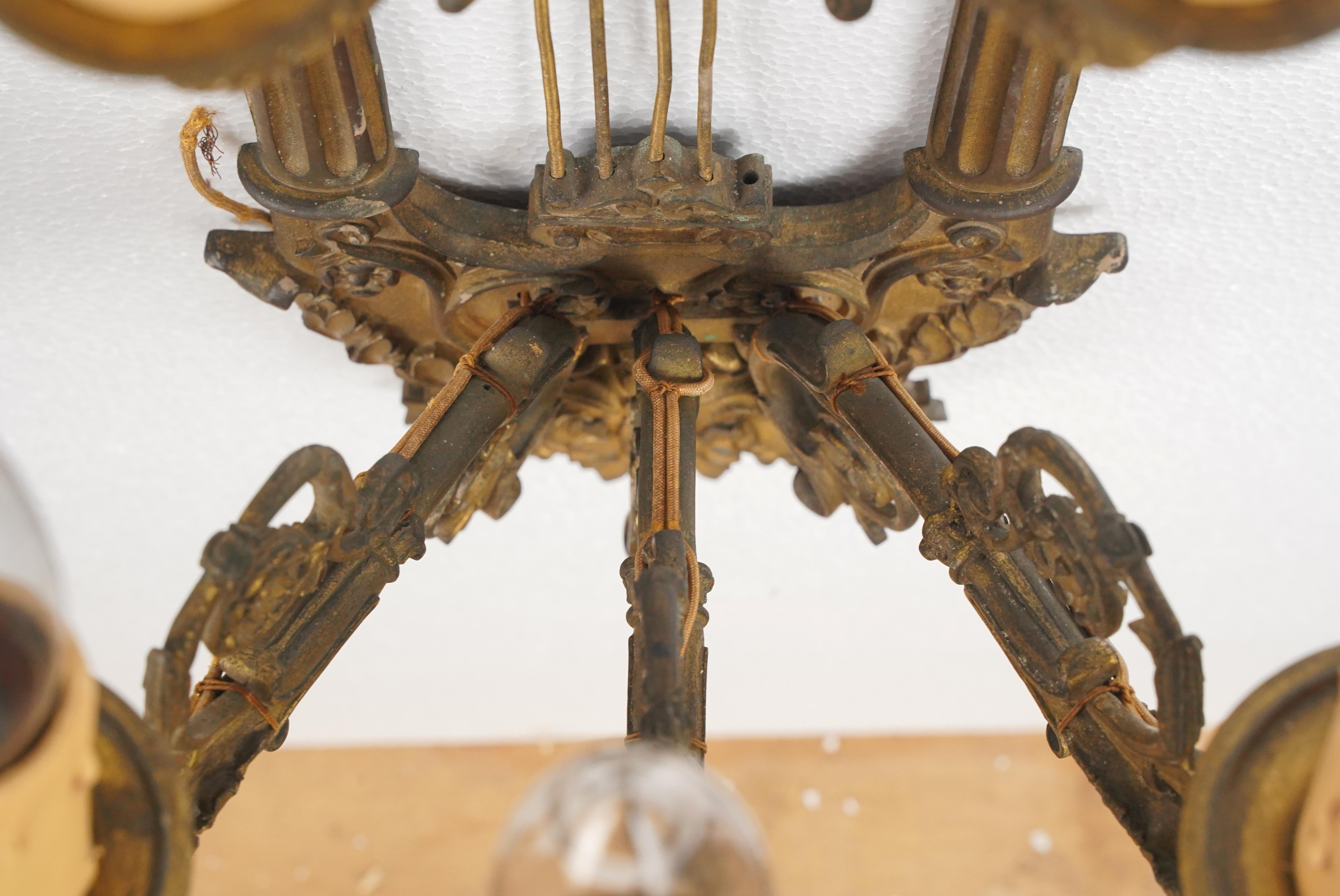 Pair of Louis XVI Bronze 5 Arm Wall Sconces For Sale 9