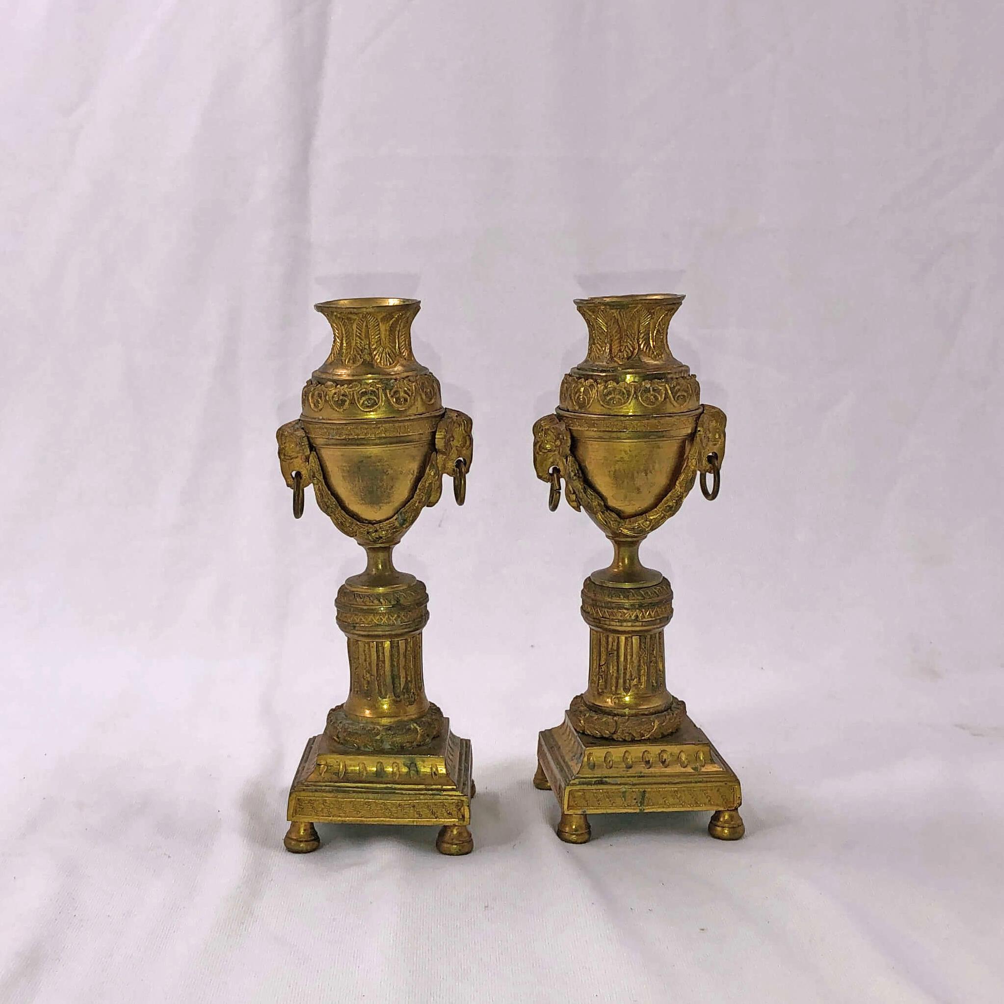 French Pair of Louis XVI Bronze Cassollettes For Sale