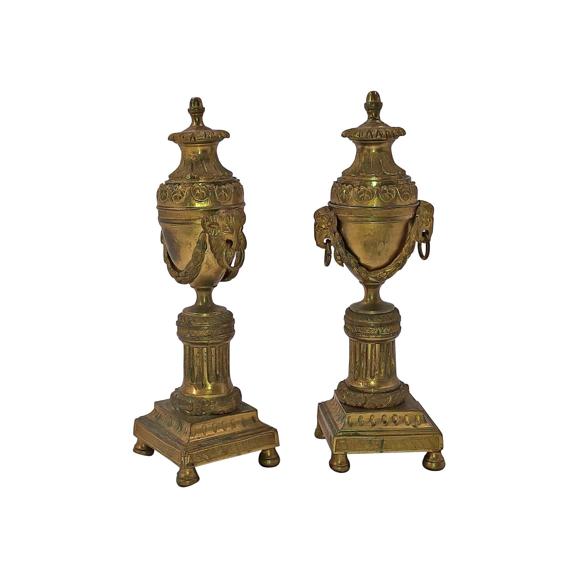 Pair of Louis XVI Bronze Cassollettes For Sale