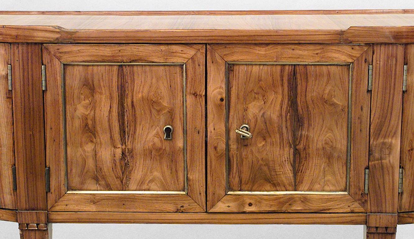 19th Century Pair of Louis XVI Bronze-Trimmed Fruitwood Sideboards