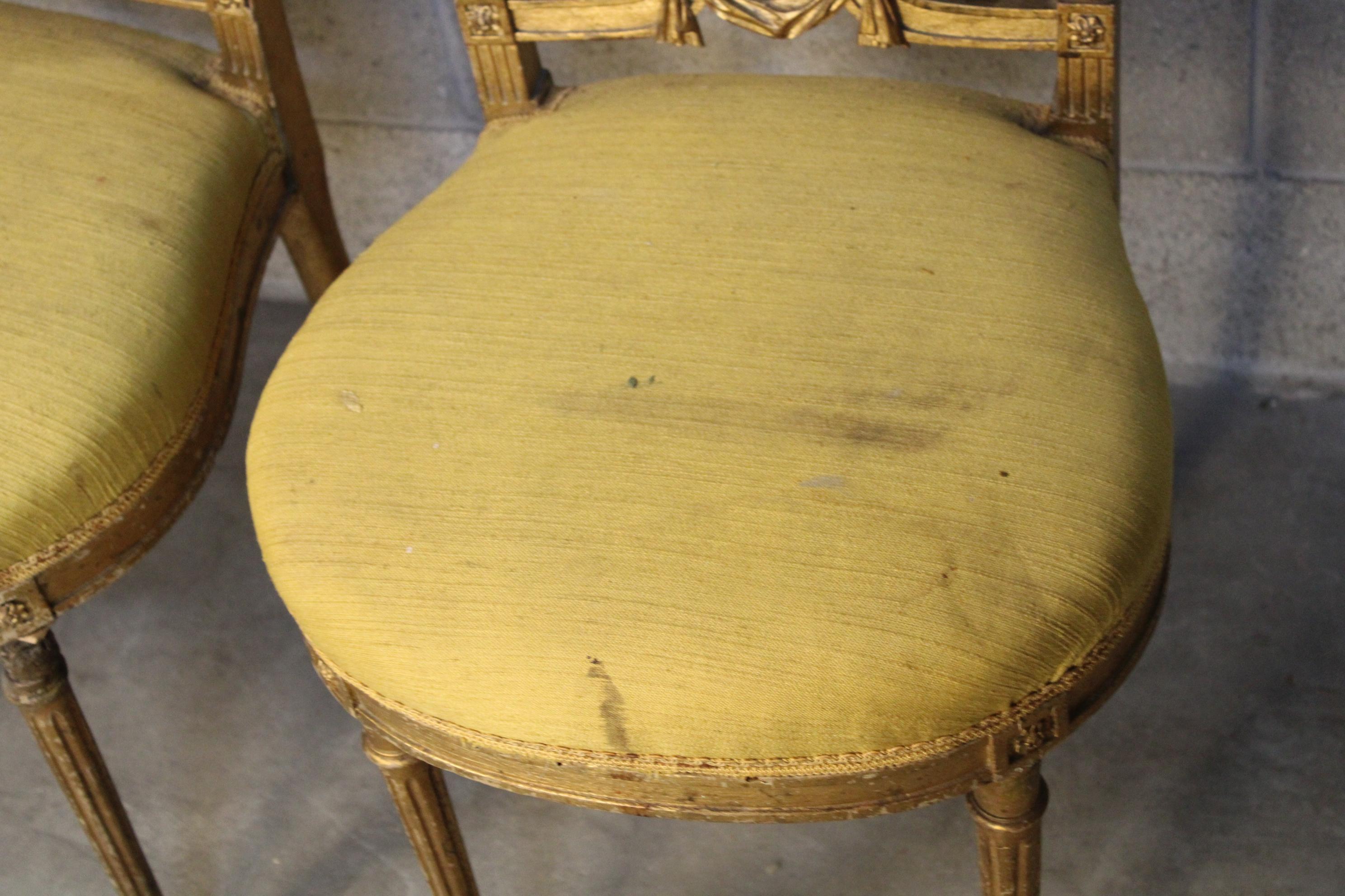 Pair of Louis XVI Style Living room Chairs circa 1880 France 3