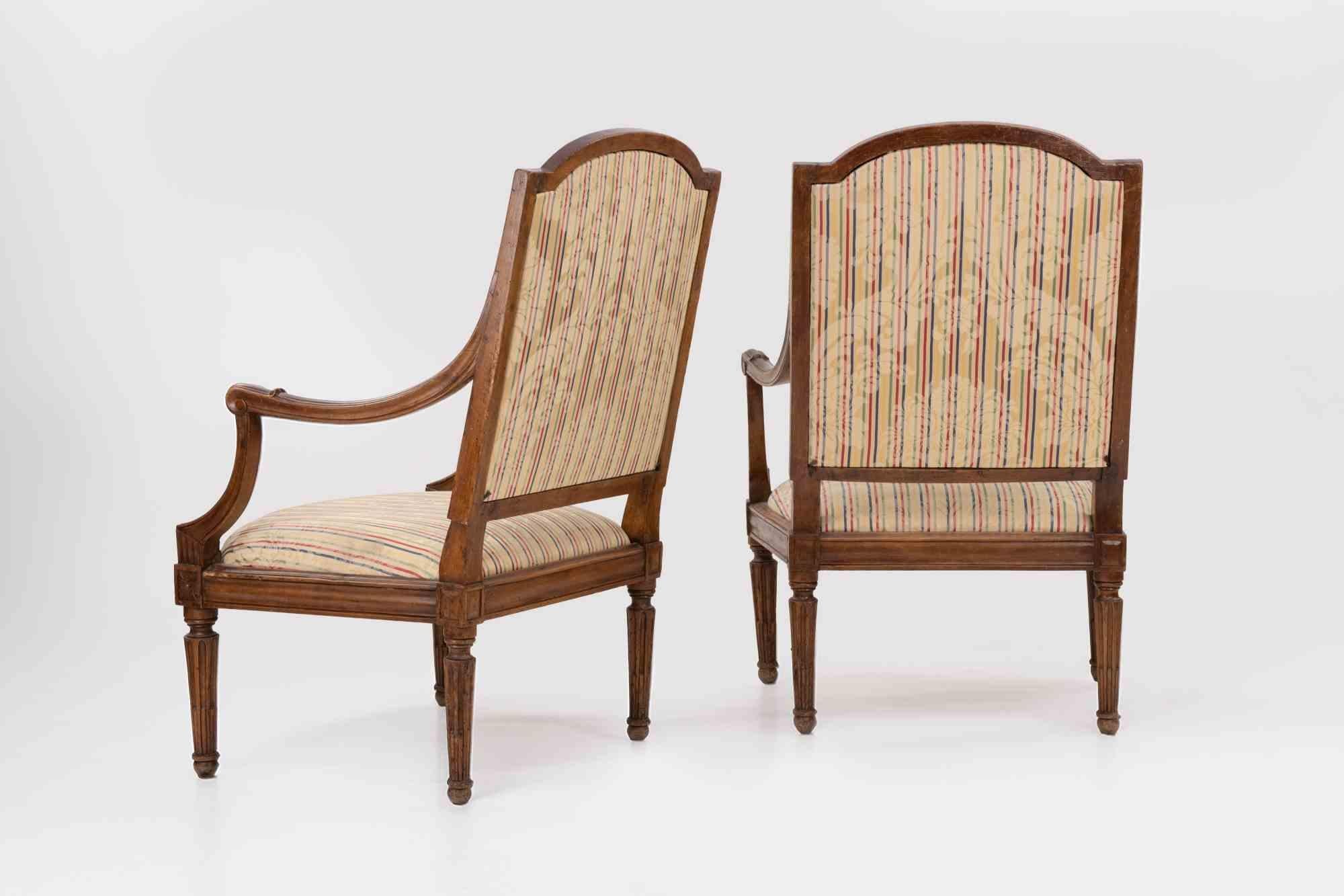18th Century and Earlier Pair of Louis XVI Chairs, End of 18th Century For Sale