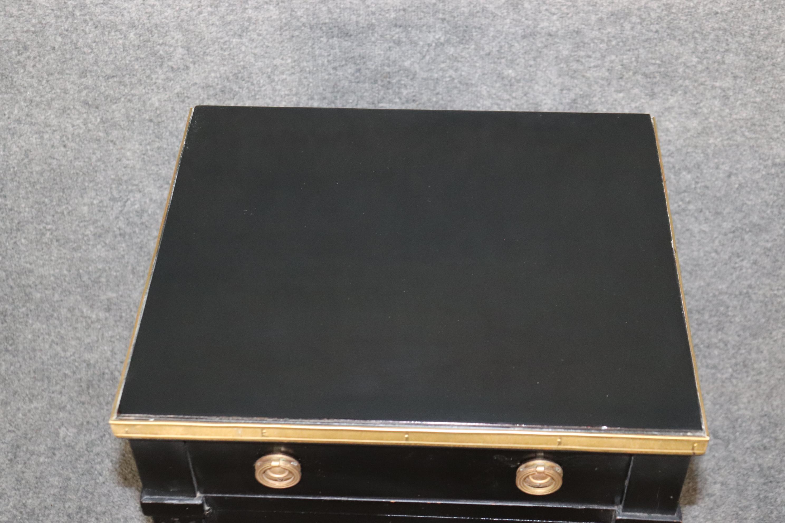 20th Century Pair of Louis XVI Directoire Style Ebonized Nightstands Signed By Maison Jansen