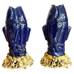 Pair of Louis XVI Double Carp Vases
