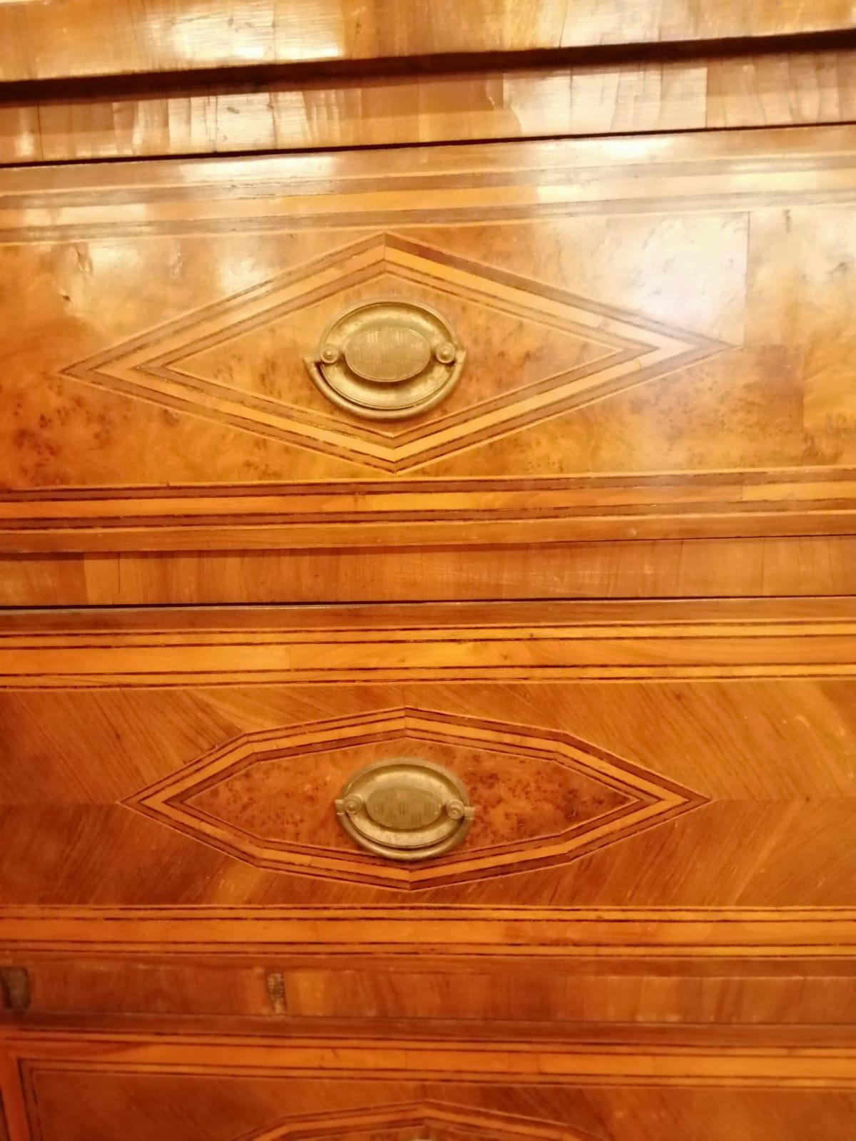Pair of Louis XVI Dresser Entirely Panelled in Various Essences and Original In Good Condition For Sale In Cesena, FC