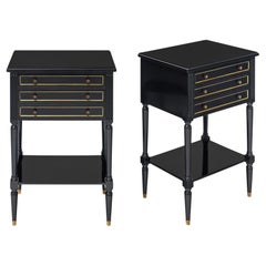 Pair of Louis XVI Ebonized Side Tables