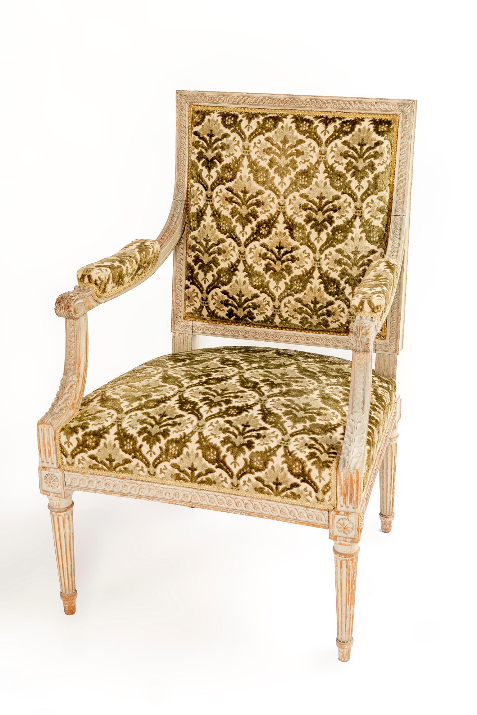 French Pair of 18th Century Louis XVI Fauteuils