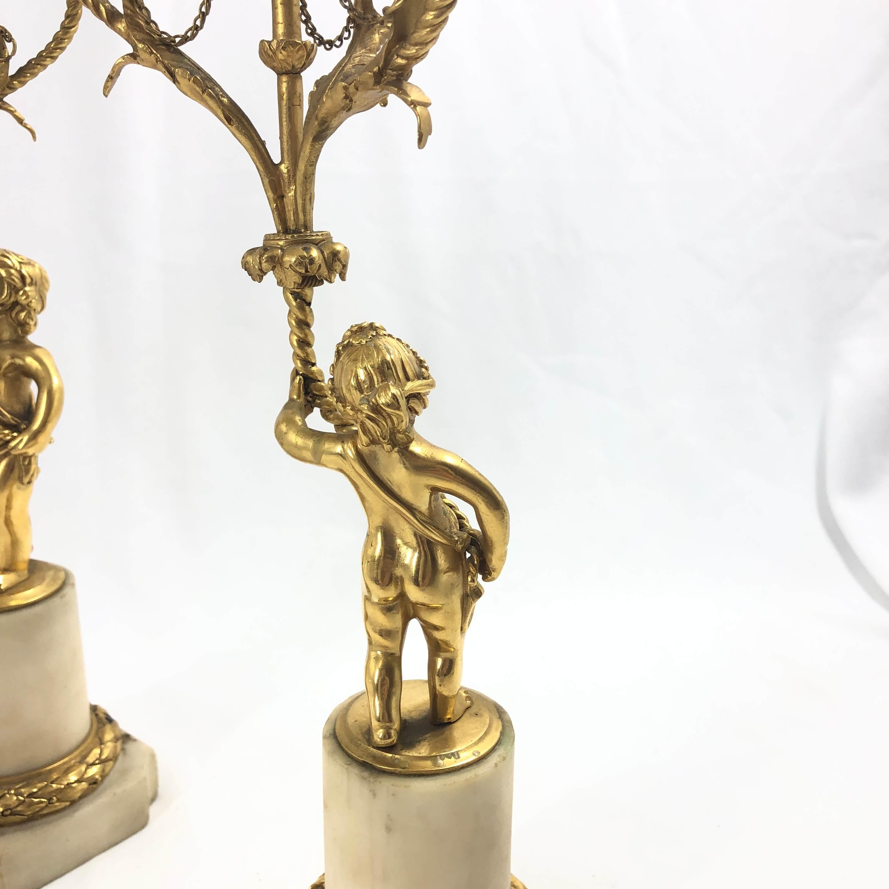 Late 18th Century Pair of Louis XVI Figural Candelabra For Sale