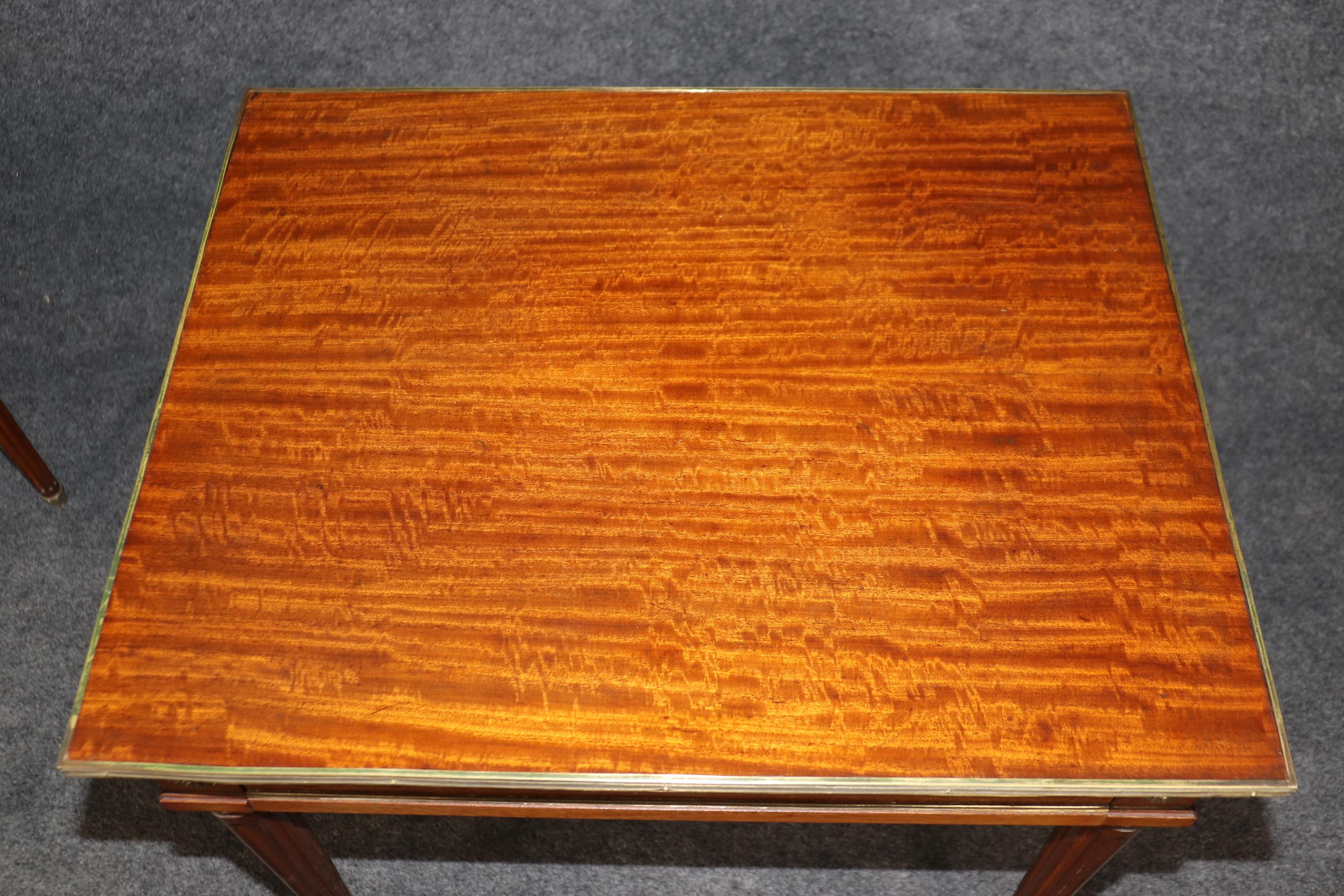 Pair of Louis XVI French Jansen Style Brass Mounted End Tables 5