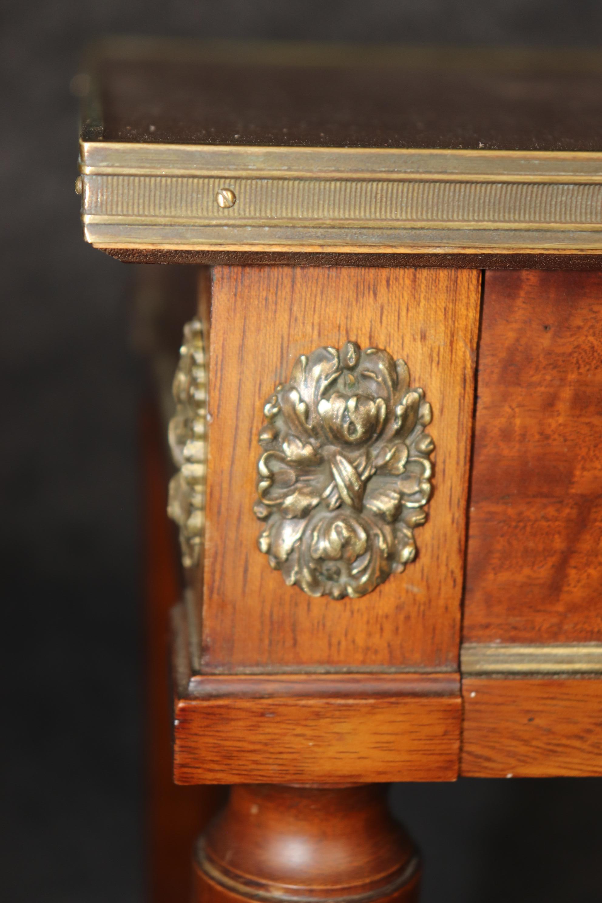 Pair of Louis XVI French Jansen Style Brass Mounted End Tables 7