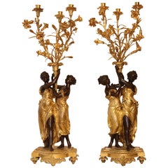 Pair of Louis XVI Gilt Bronze Candelabra Attributed to Etienne Falconet