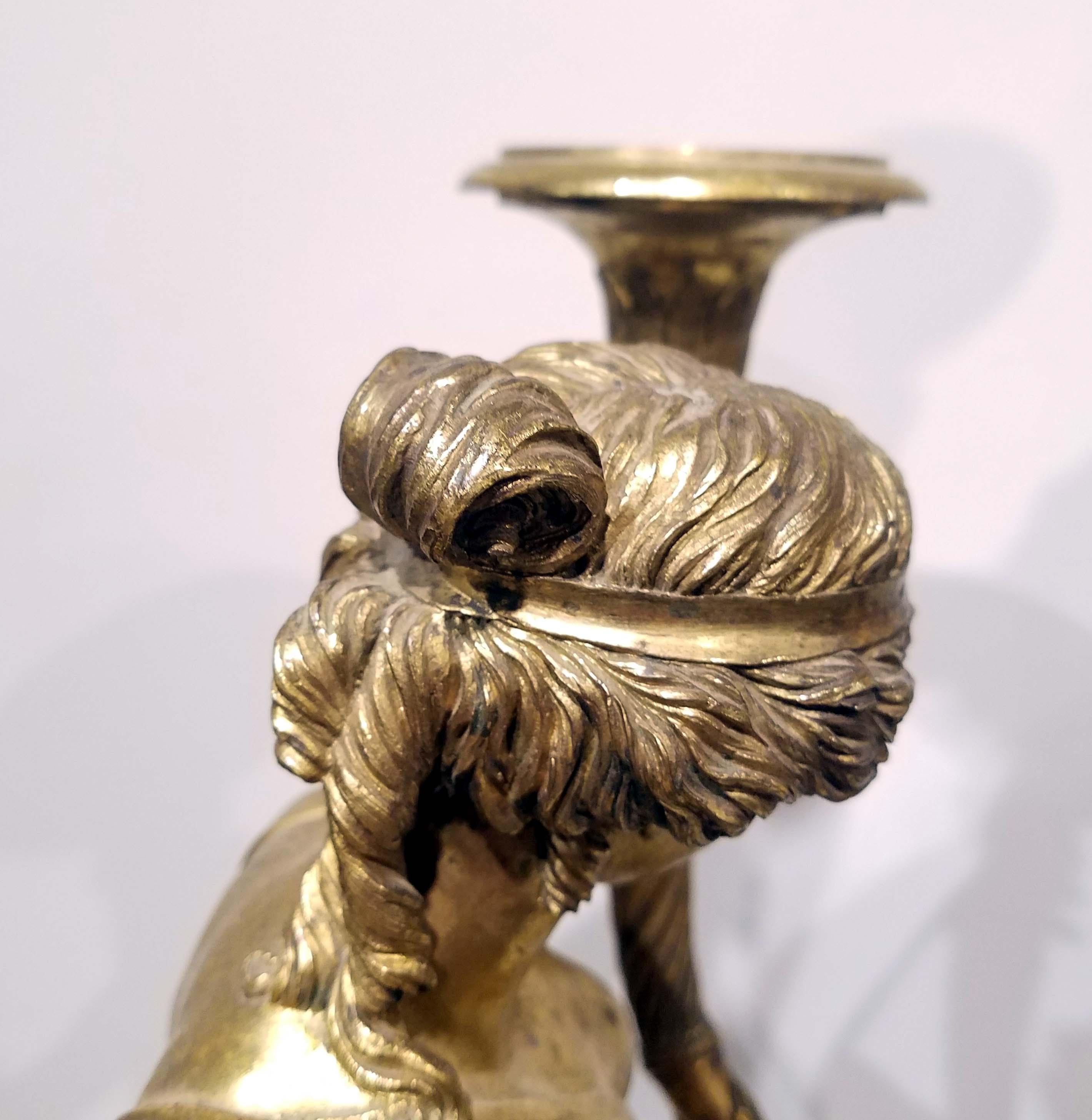Pair of Louis XVI Gilt Bronze Candelabras For Sale 5