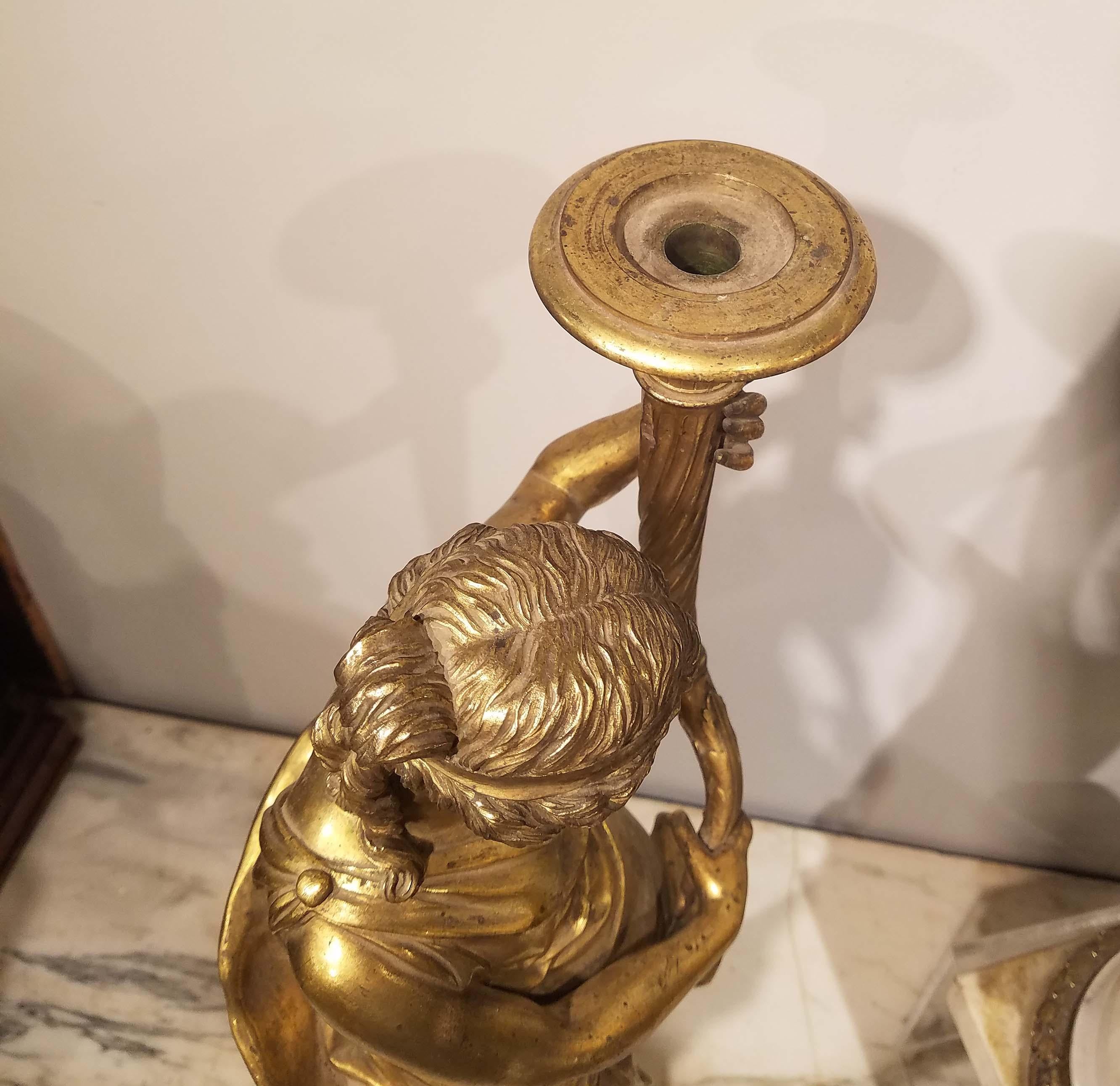 Pair of Louis XVI Gilt Bronze Candelabras For Sale 10