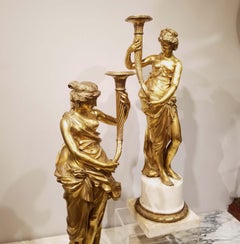 Pair of Louis XVI Gilt Bronze Candelabras