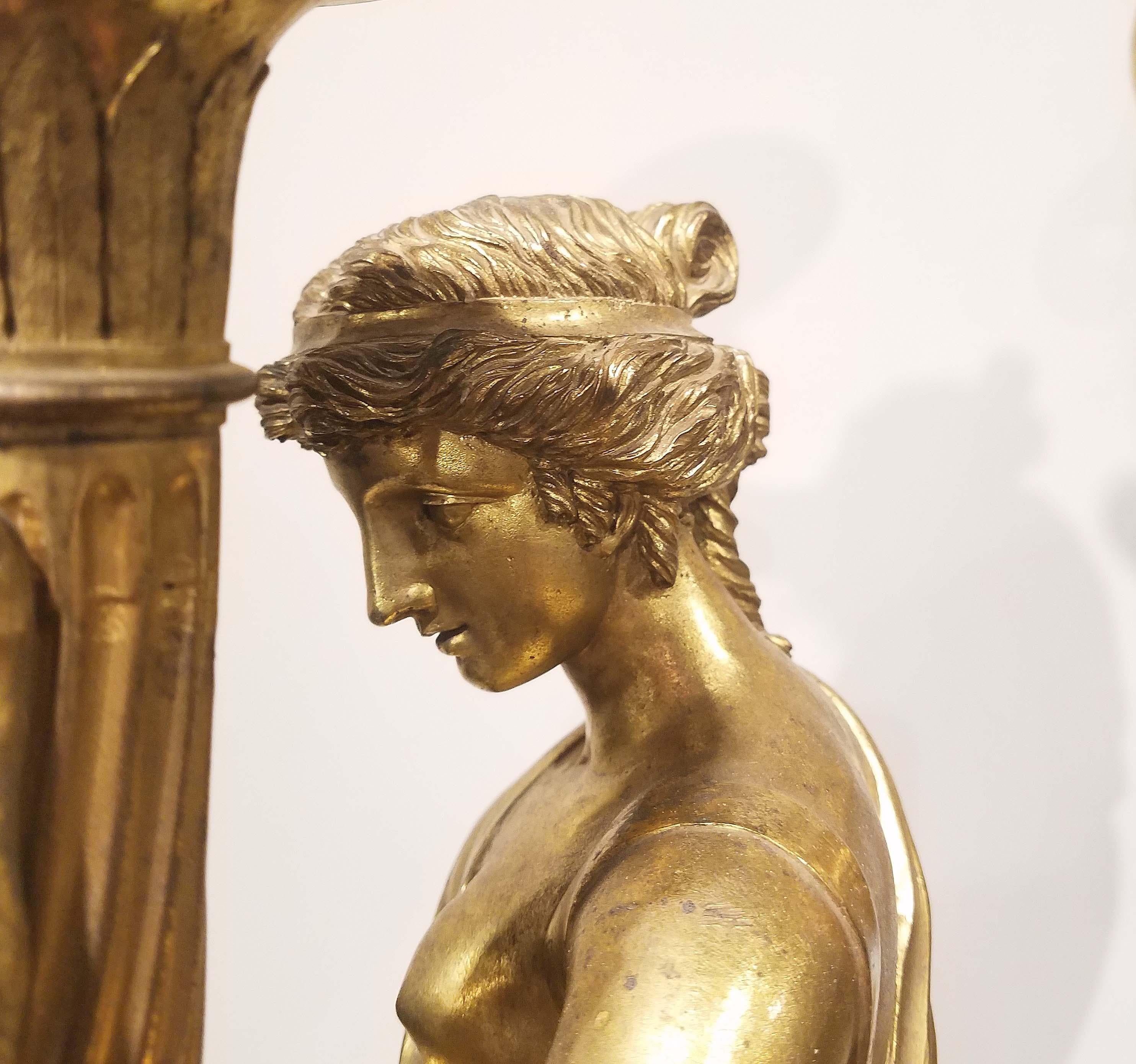 Pair of Louis XVI Gilt Bronze Candelabras For Sale 1