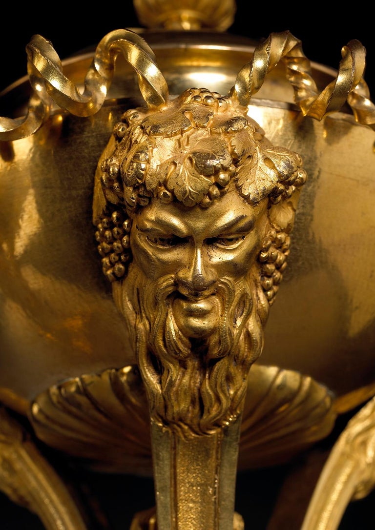 Ormolu Pair of Louis XVI Gilt Bronze Cassolettes Attributed to Pierre Gouthière For Sale