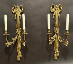 Pair Of Louis XVI Gilt Bronze Wall Sconces