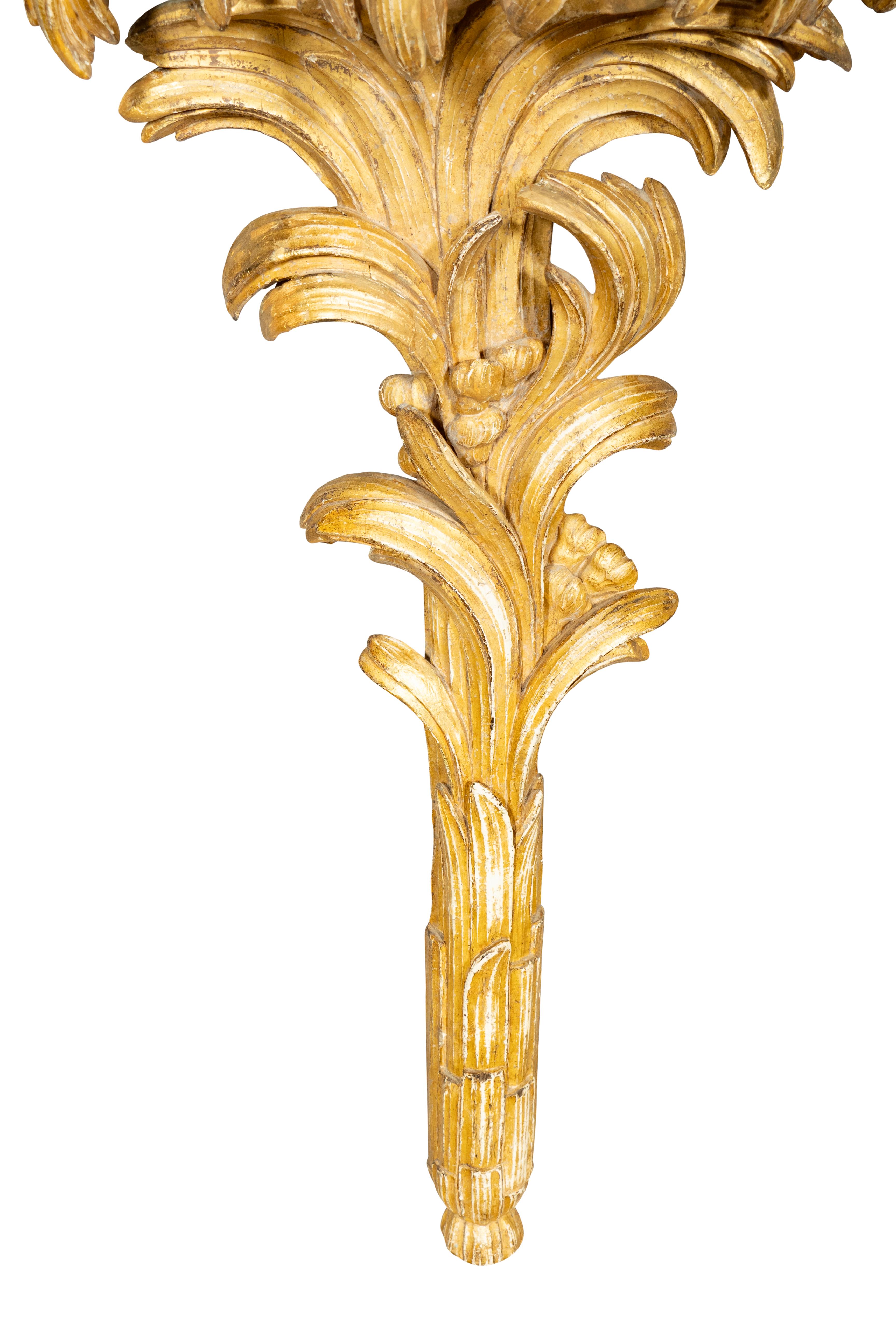 Pair Of Louis XVI Giltwood And Marble Wall Brackets For Sale 9