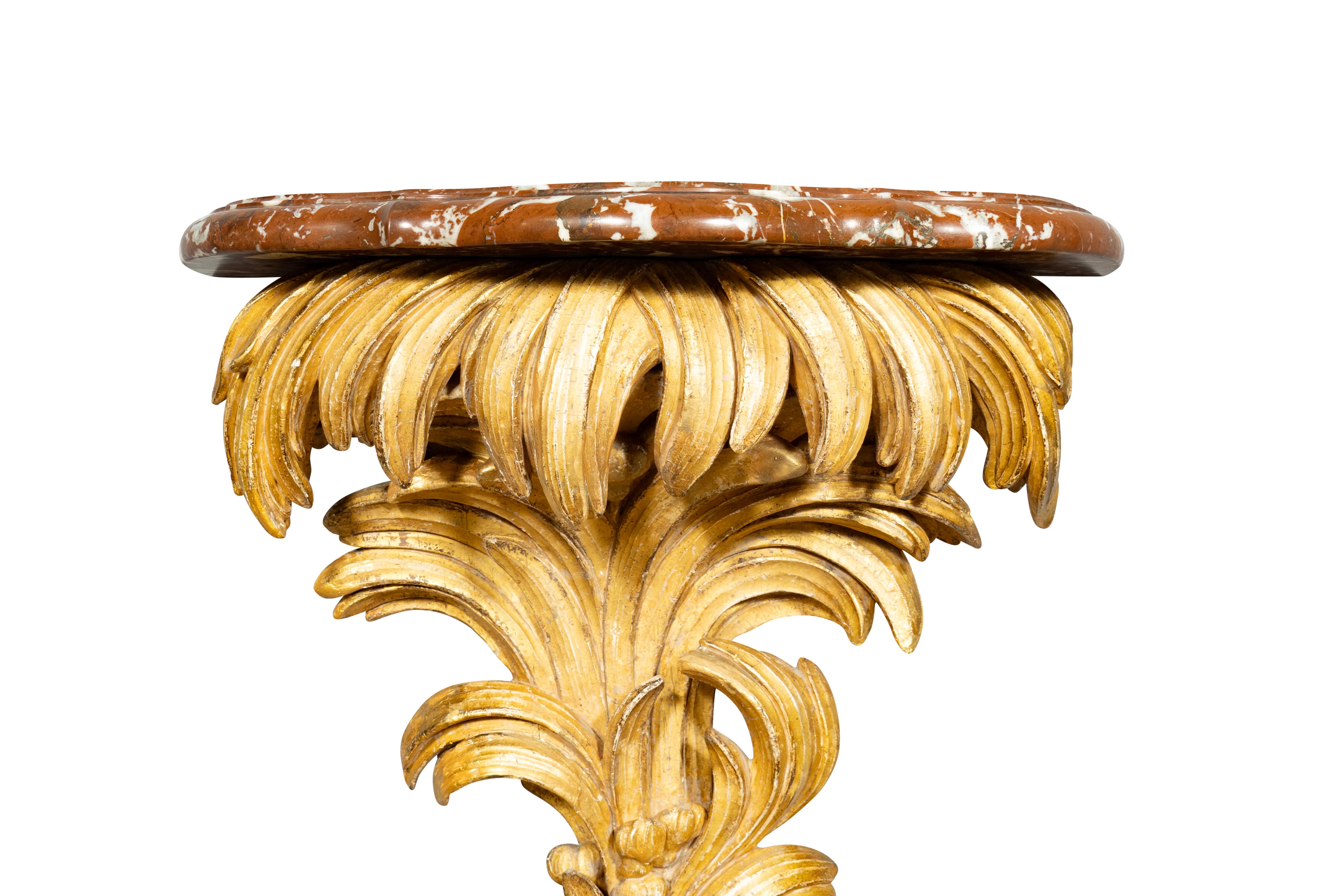 Pair Of Louis XVI Giltwood And Marble Wall Brackets For Sale 10