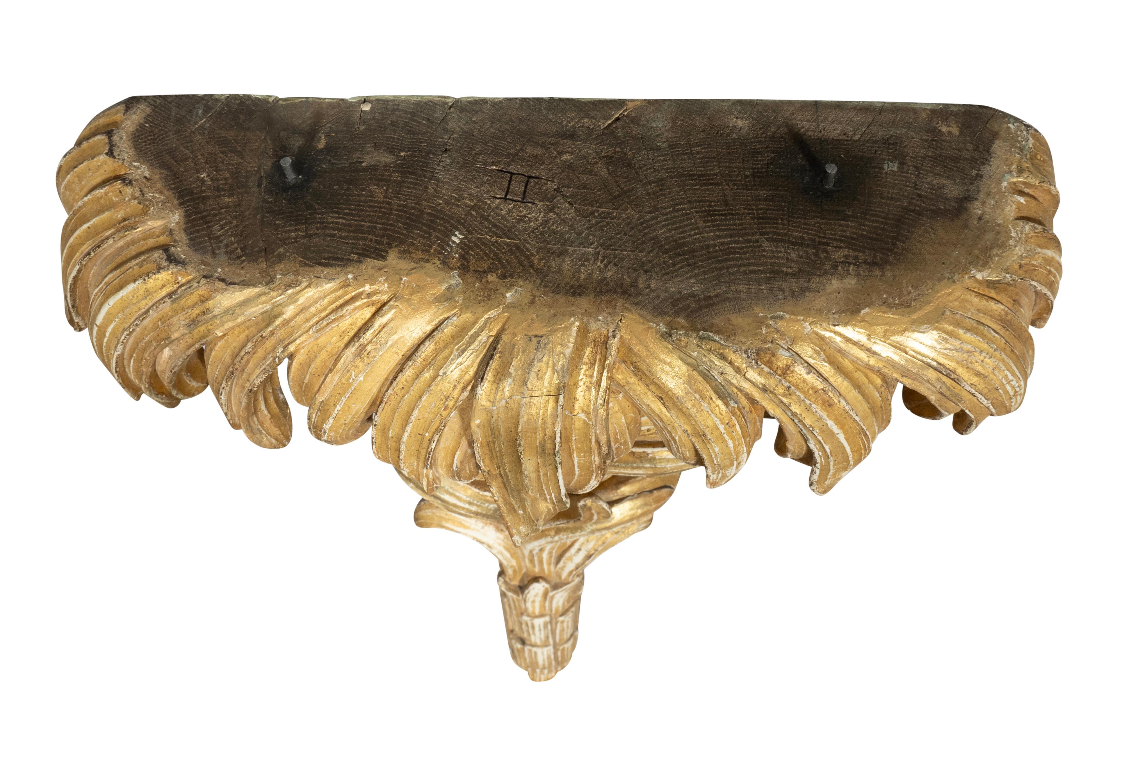 Pair Of Louis XVI Giltwood And Marble Wall Brackets For Sale 1