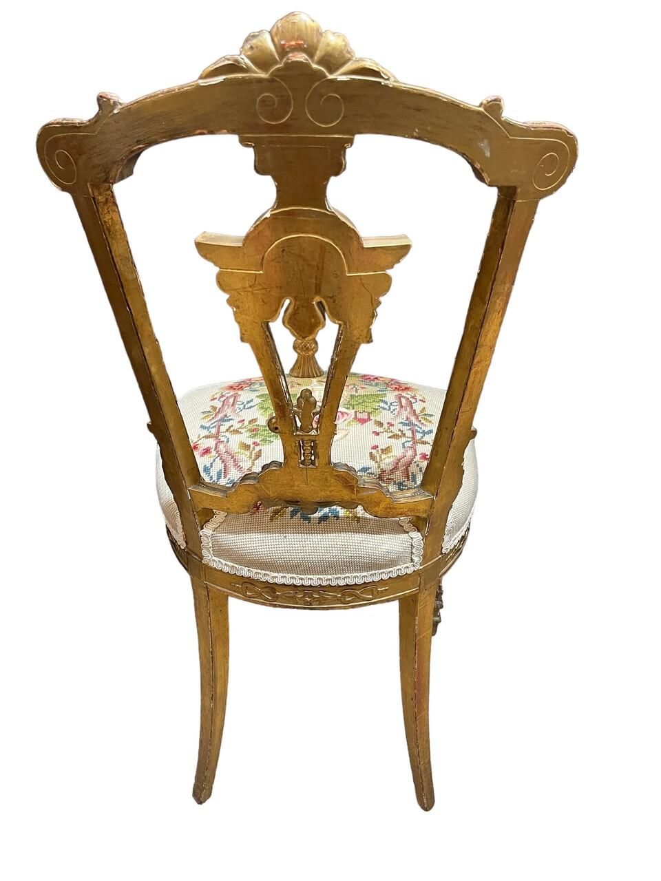 Pair of Louis XVI Giltwood Ballroom Chairs For Sale 3