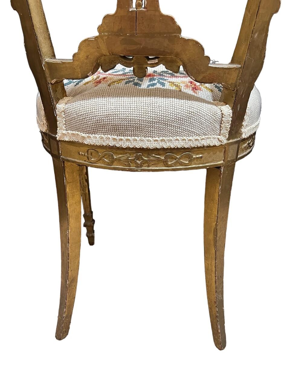 Pair of Louis XVI Giltwood Ballroom Chairs For Sale 2