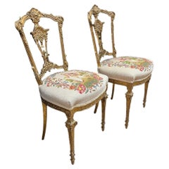 Pair of Louis XVI Giltwood Ballroom Chairs