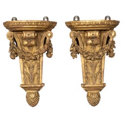 Paar Wandhalterungen aus Louis XVI-Giltwood