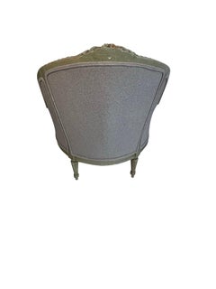 Pair of Louis XVI Painted Fireside/ Library Chairs in Grey Flannel