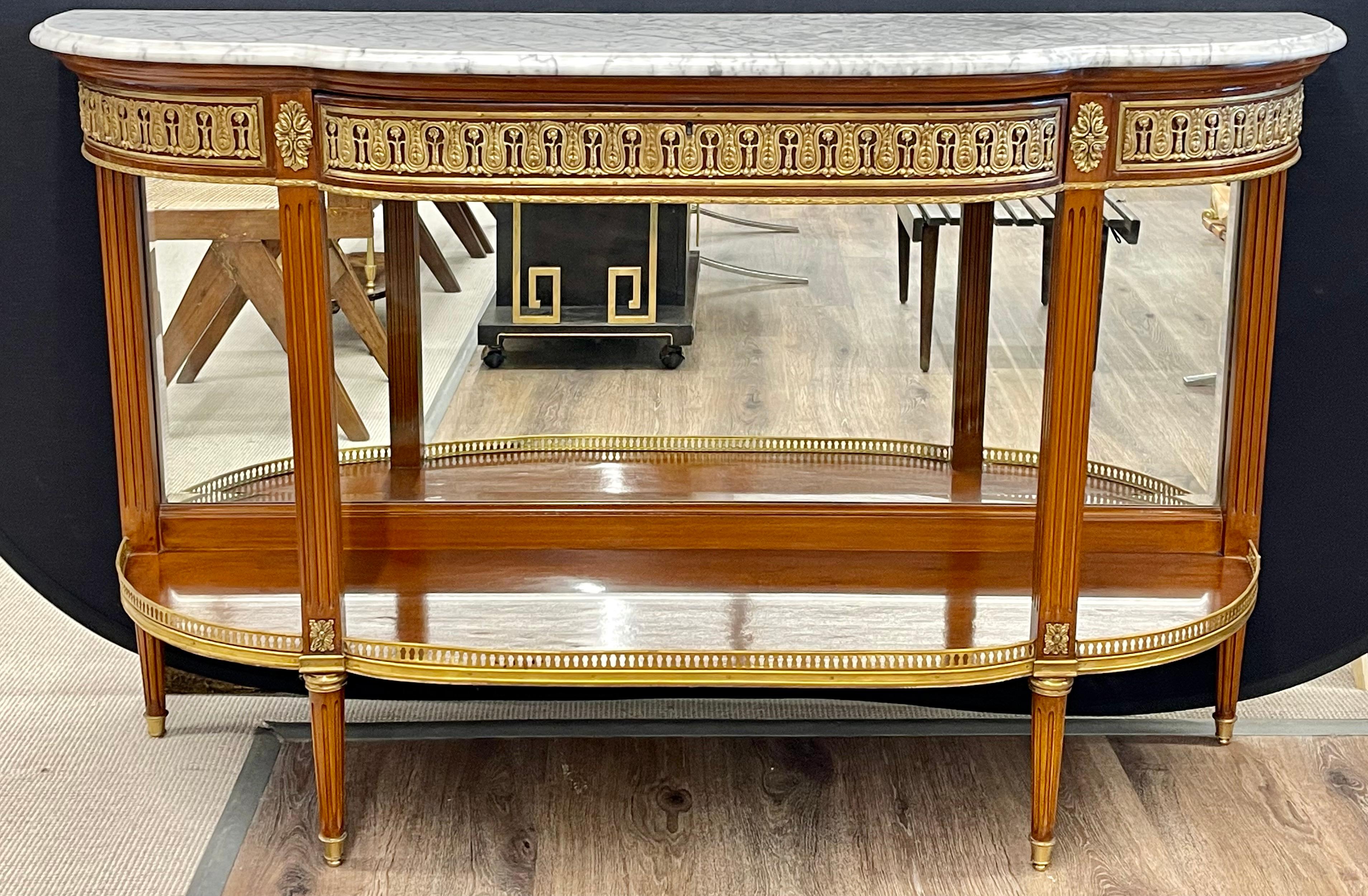 Pair of Louis XVI Jansen Style Console Tables or Sideboards In Good Condition In Stamford, CT