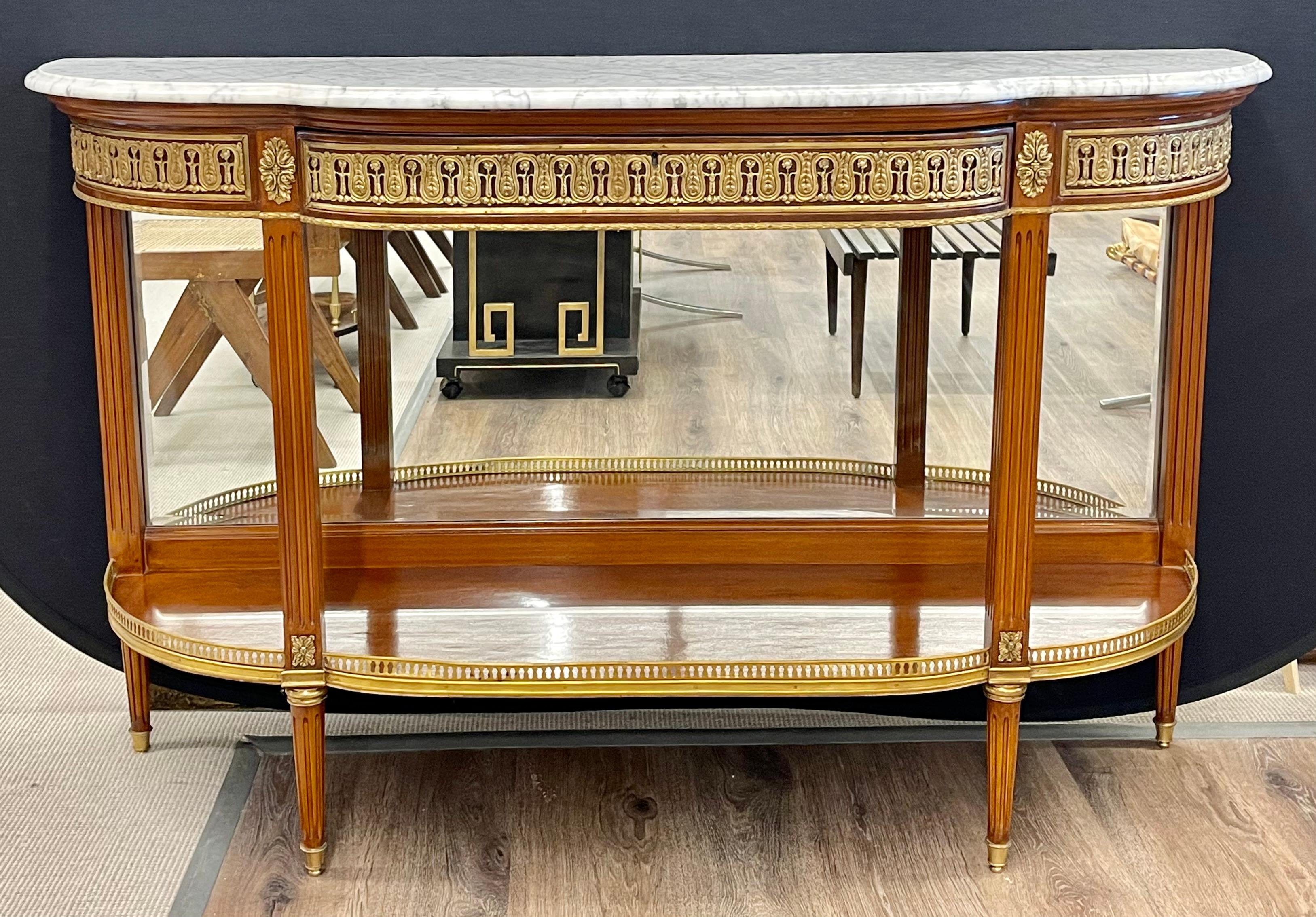 20th Century Pair of Louis XVI Jansen Style Console Tables or Sideboards