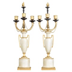 Pair of Louis XVI Marble Candelabra