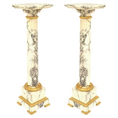 Pair of Louis XVI Marble Pedestals