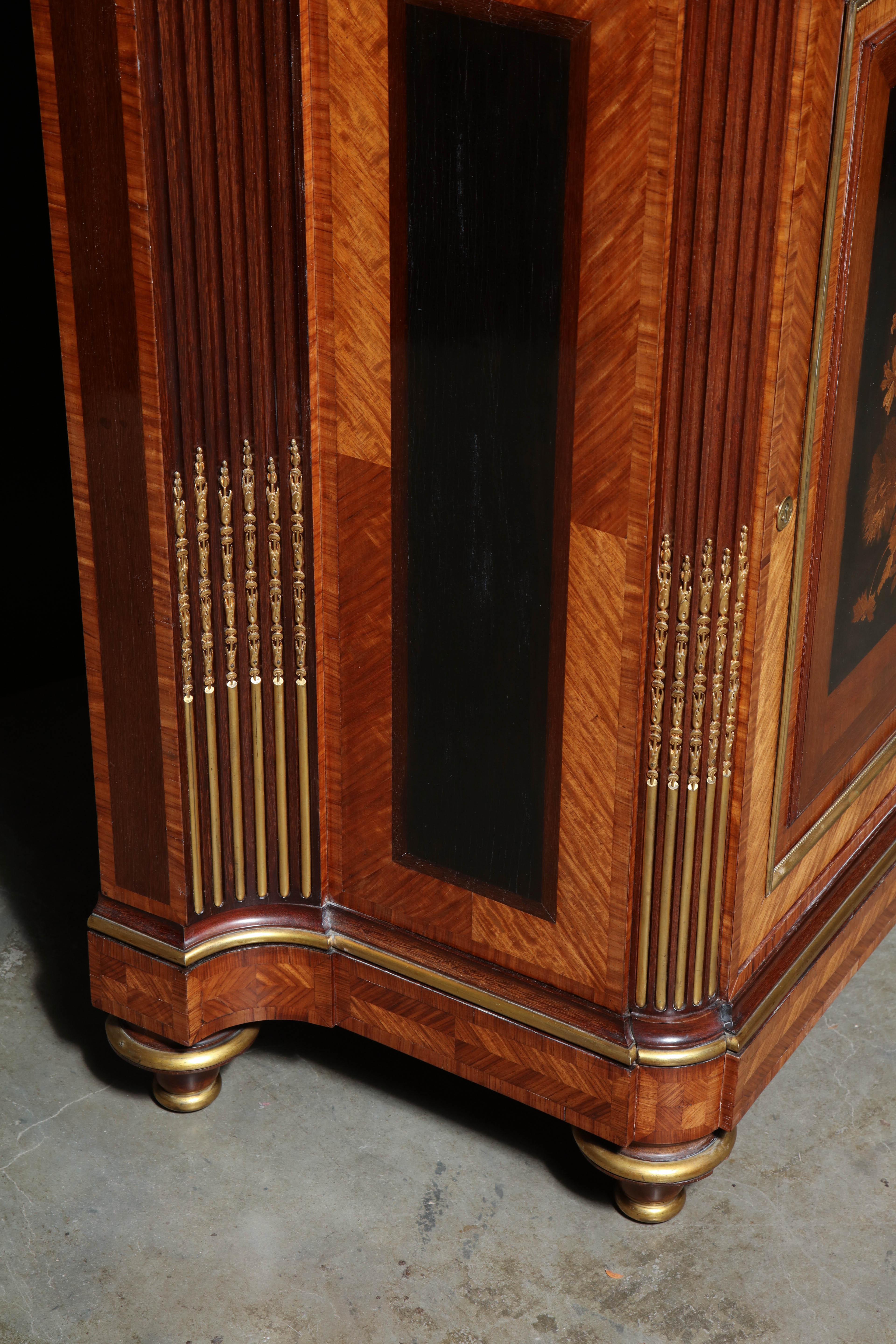 Pair of Louis XVI Marquetry Cabinets, Stamped 'Grohe