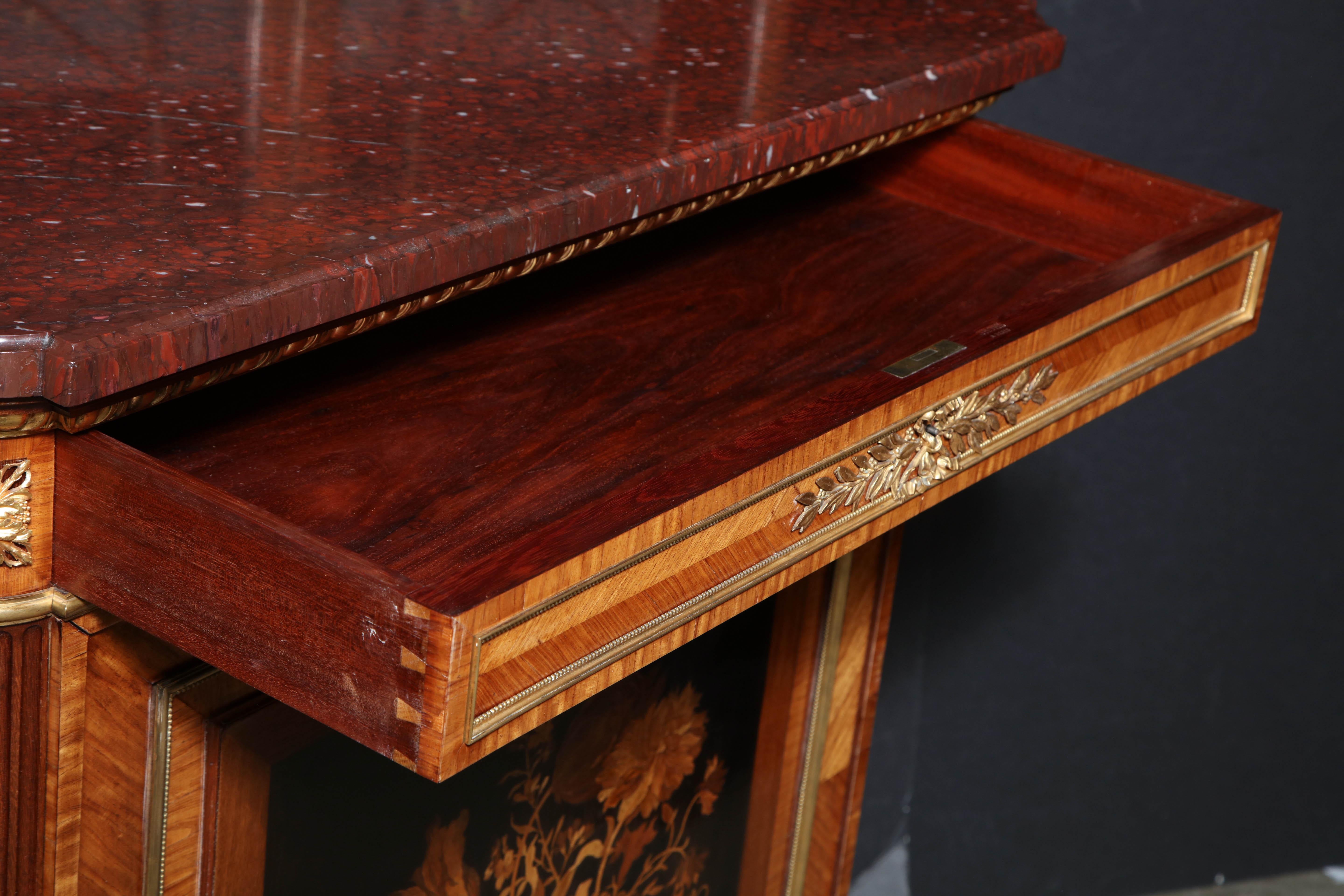 Pair of Louis XVI Marquetry Cabinets, Stamped 'Grohe