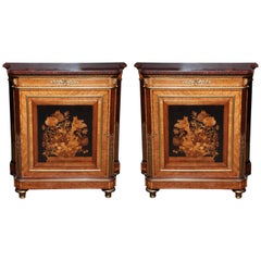 Pair of Louis XVI Marquetry Cabinets, Stamped 'Grohe"