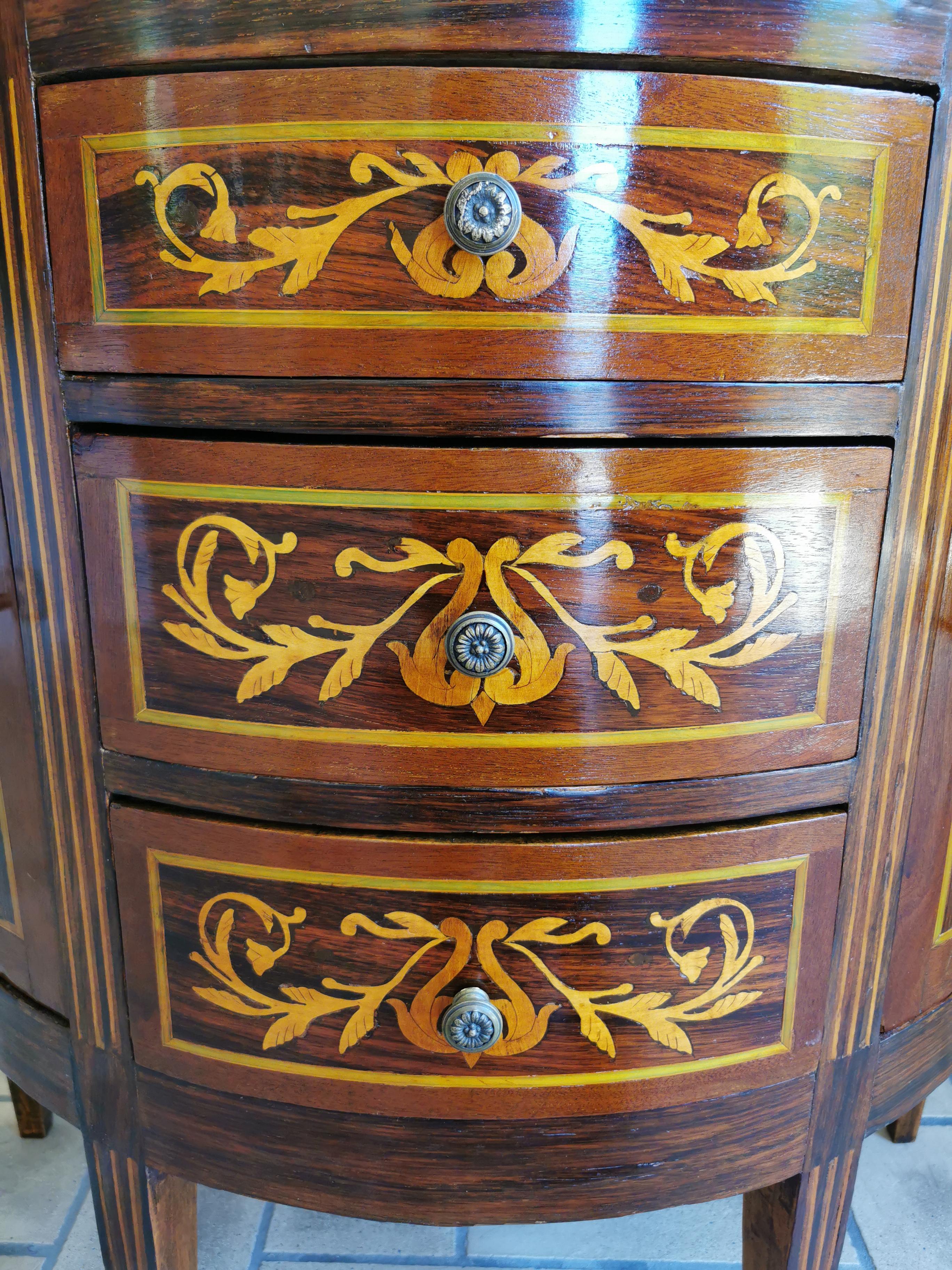 Pair of Louis XVI Marquetry Side Commodes  8