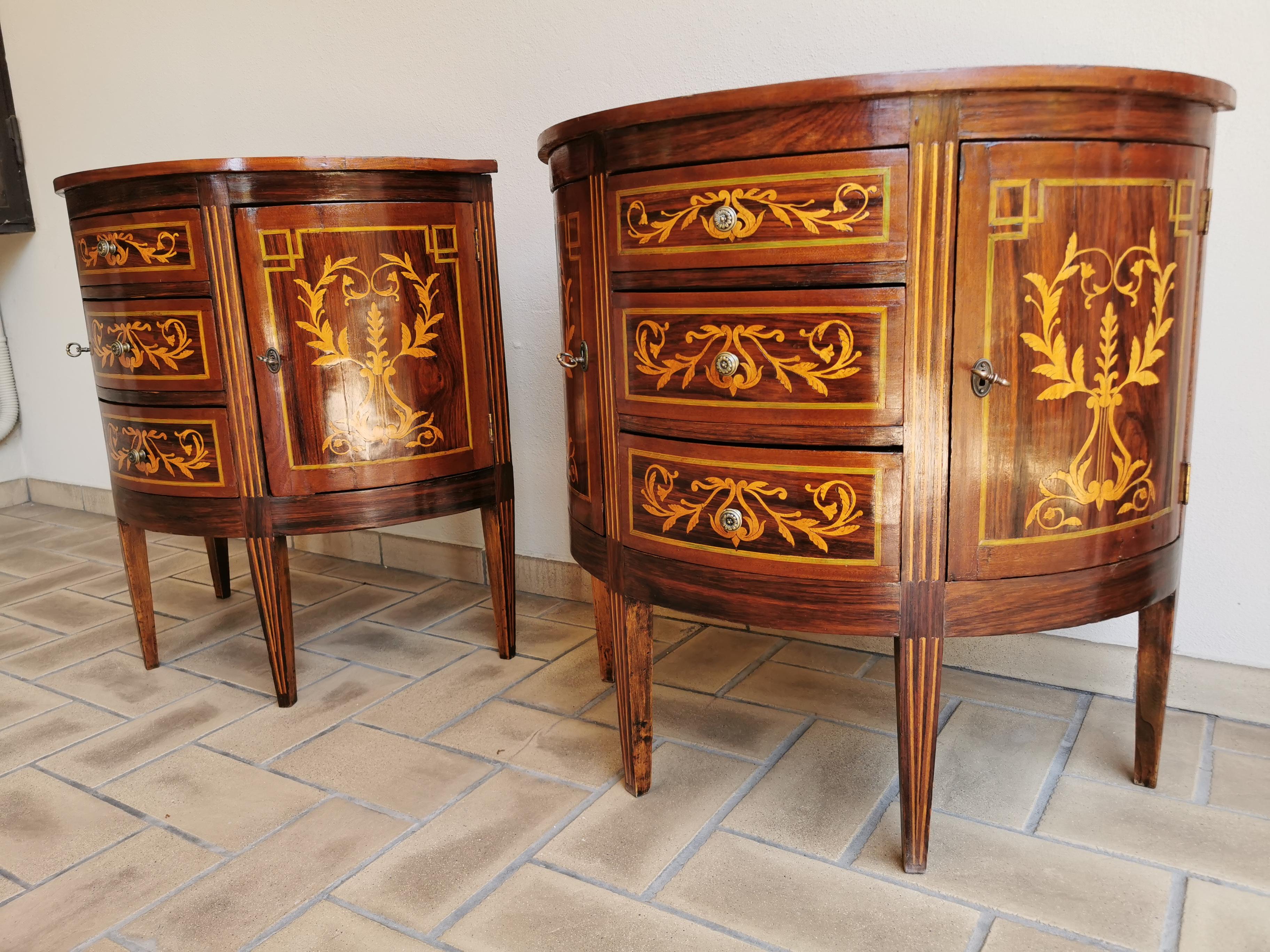 Pair of Louis XVI Marquetry Side Commodes  12