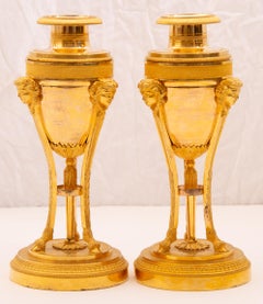Pair of Louis XVI Ormolu Cassolettes Candlesticks