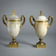Pair of Louis XVI Ormolu-Mounted Marble Vase