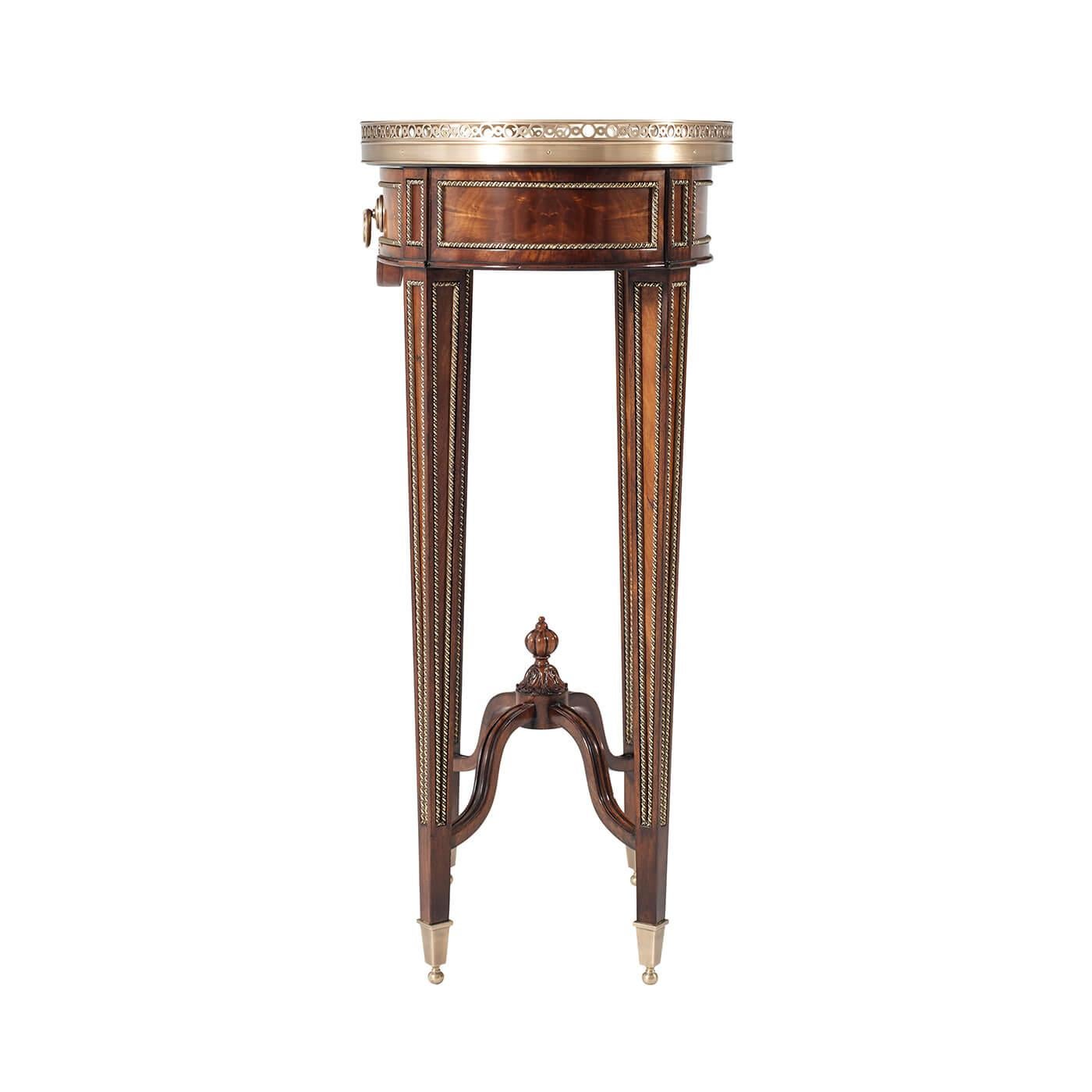 Vietnamese Pair of Louis XVI Oval End Tables For Sale