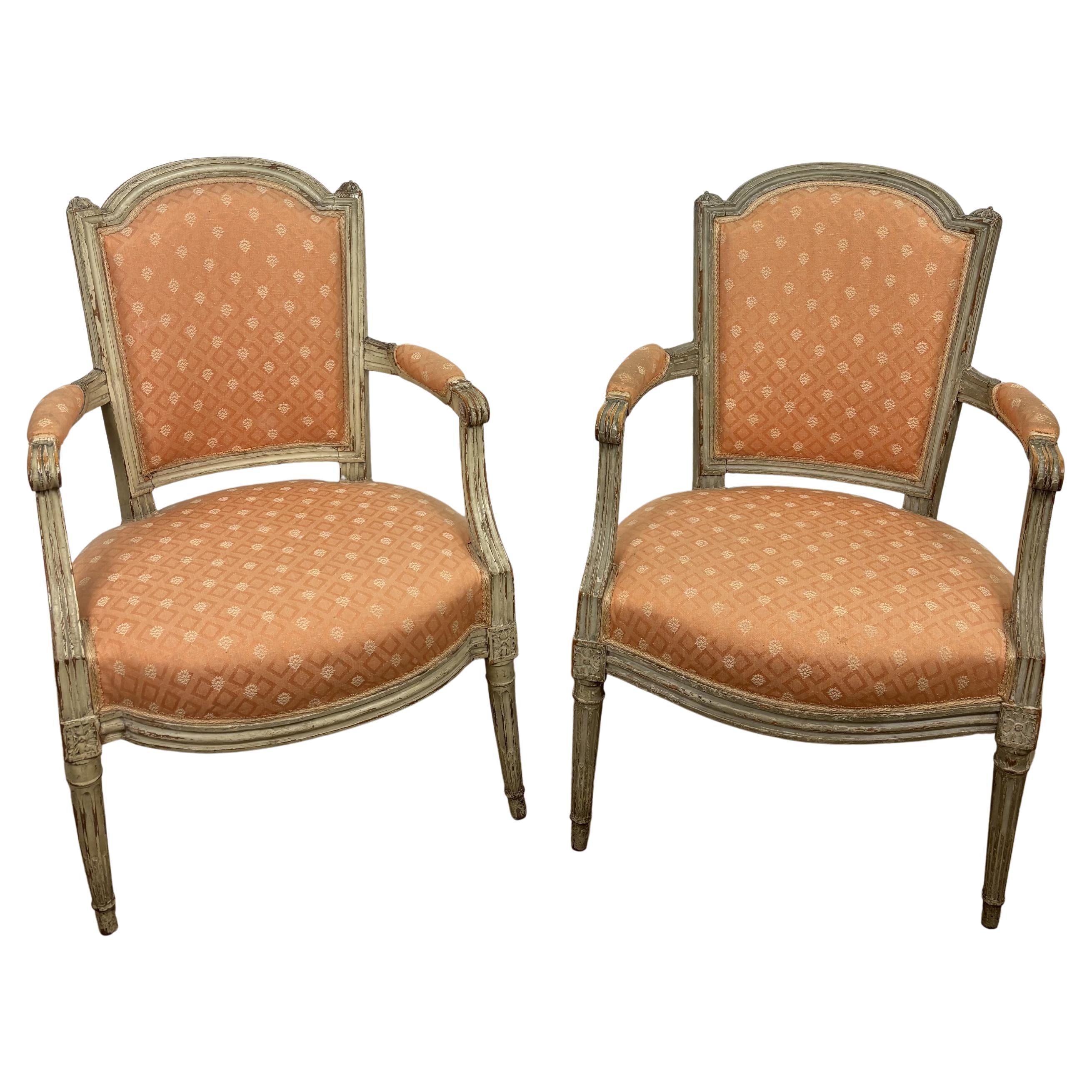 Pair Of Louis XVI Period Armchairs - France - 18th Century