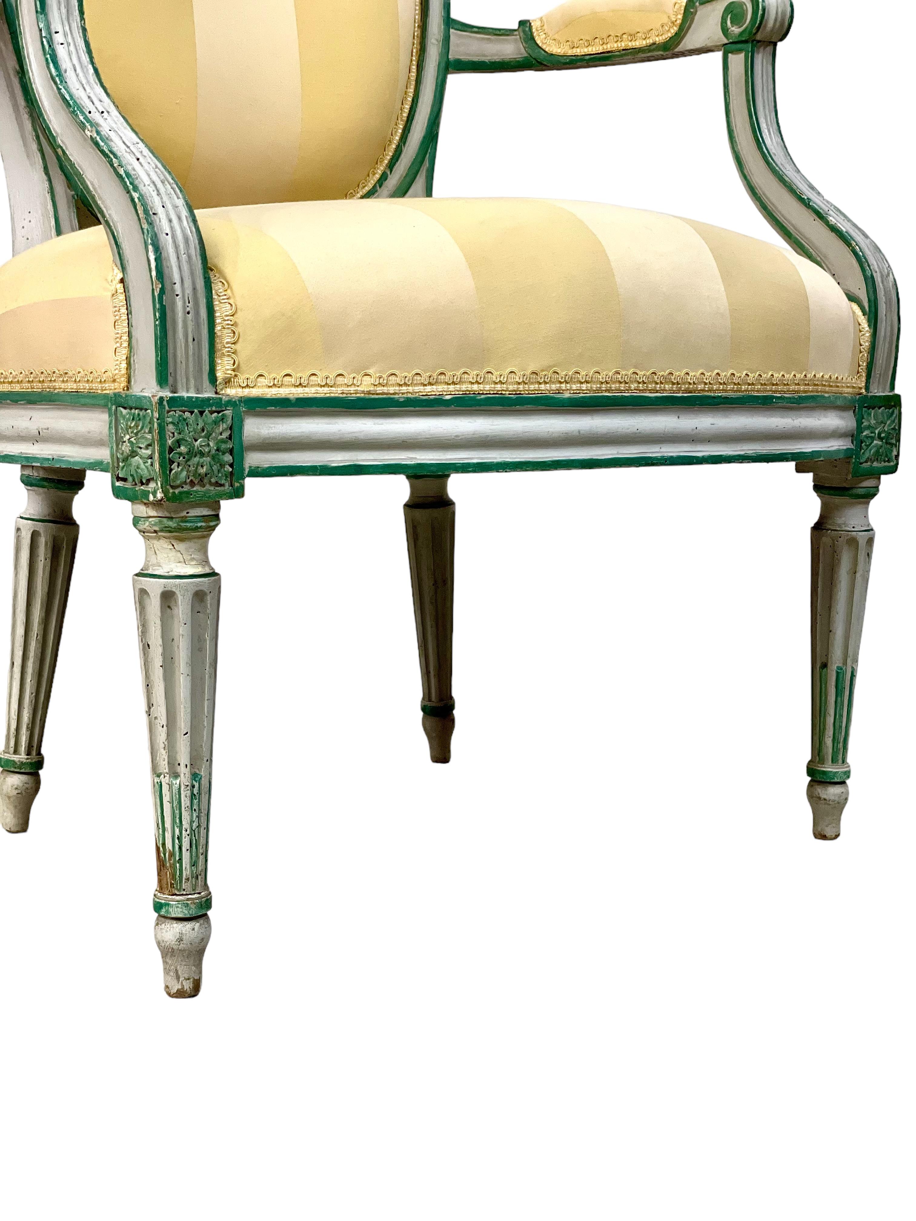Louis XVI Periode Paar Cabriolet Médaillon Sessel 18. Jahrhundert im Zustand „Gut“ im Angebot in LA CIOTAT, FR