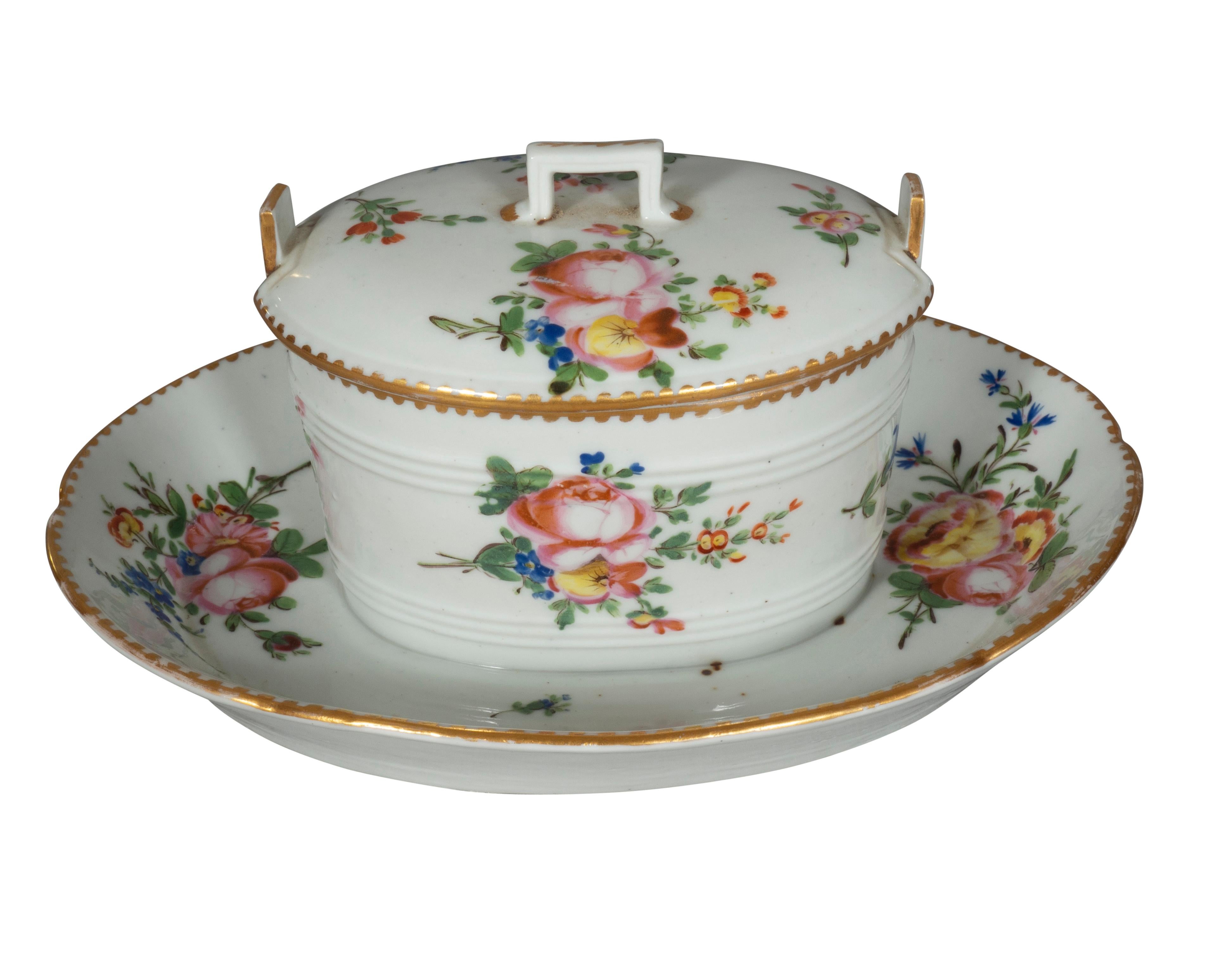 Pair of Louis XVI Porcelain Footed Butter Tubs For Sale 6