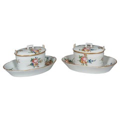 Pair of Louis XVI Porcelain Footed Butter Tubs