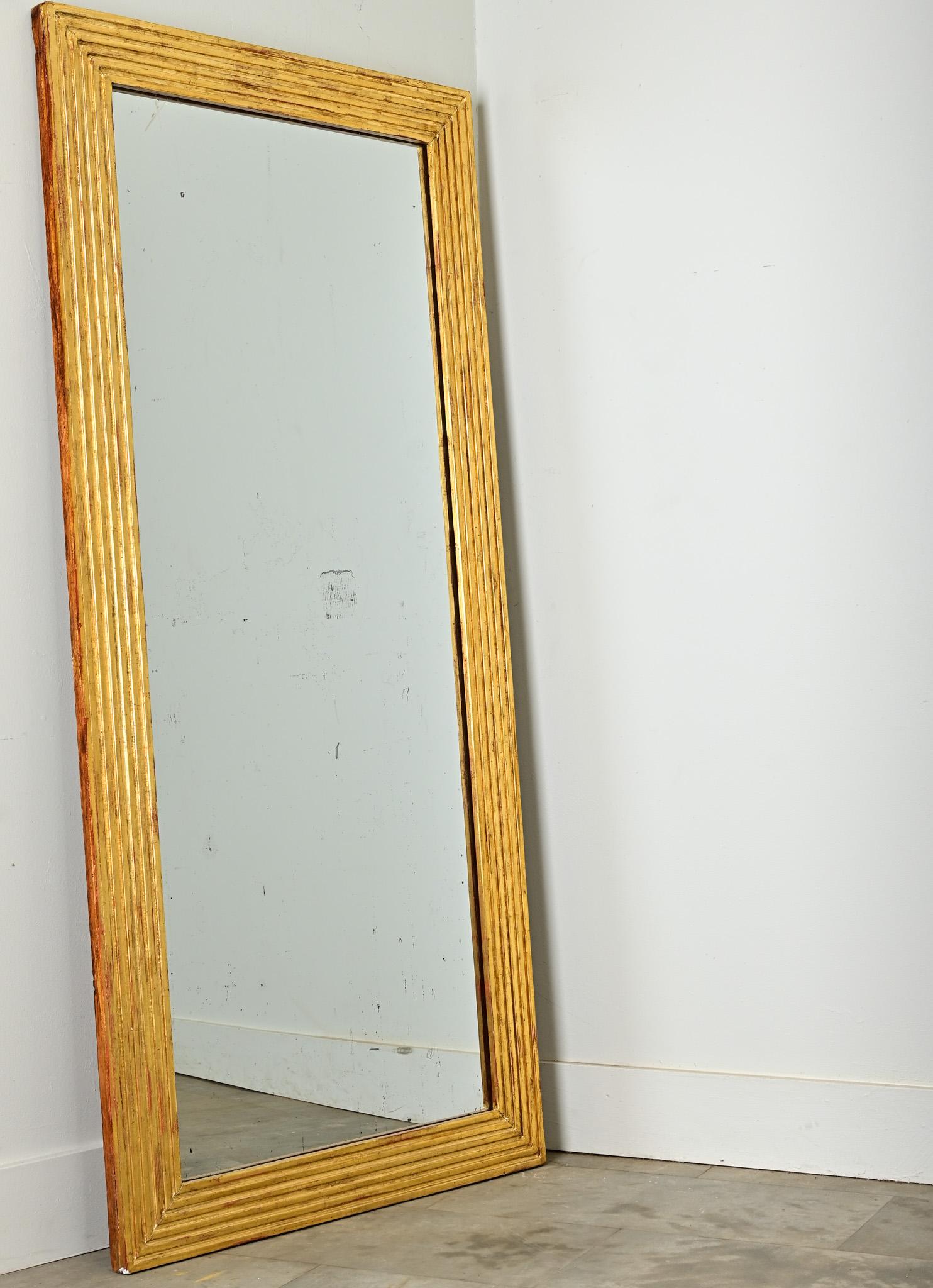 Pair of Louis XVI Reeded Gilt Mirrors For Sale 6
