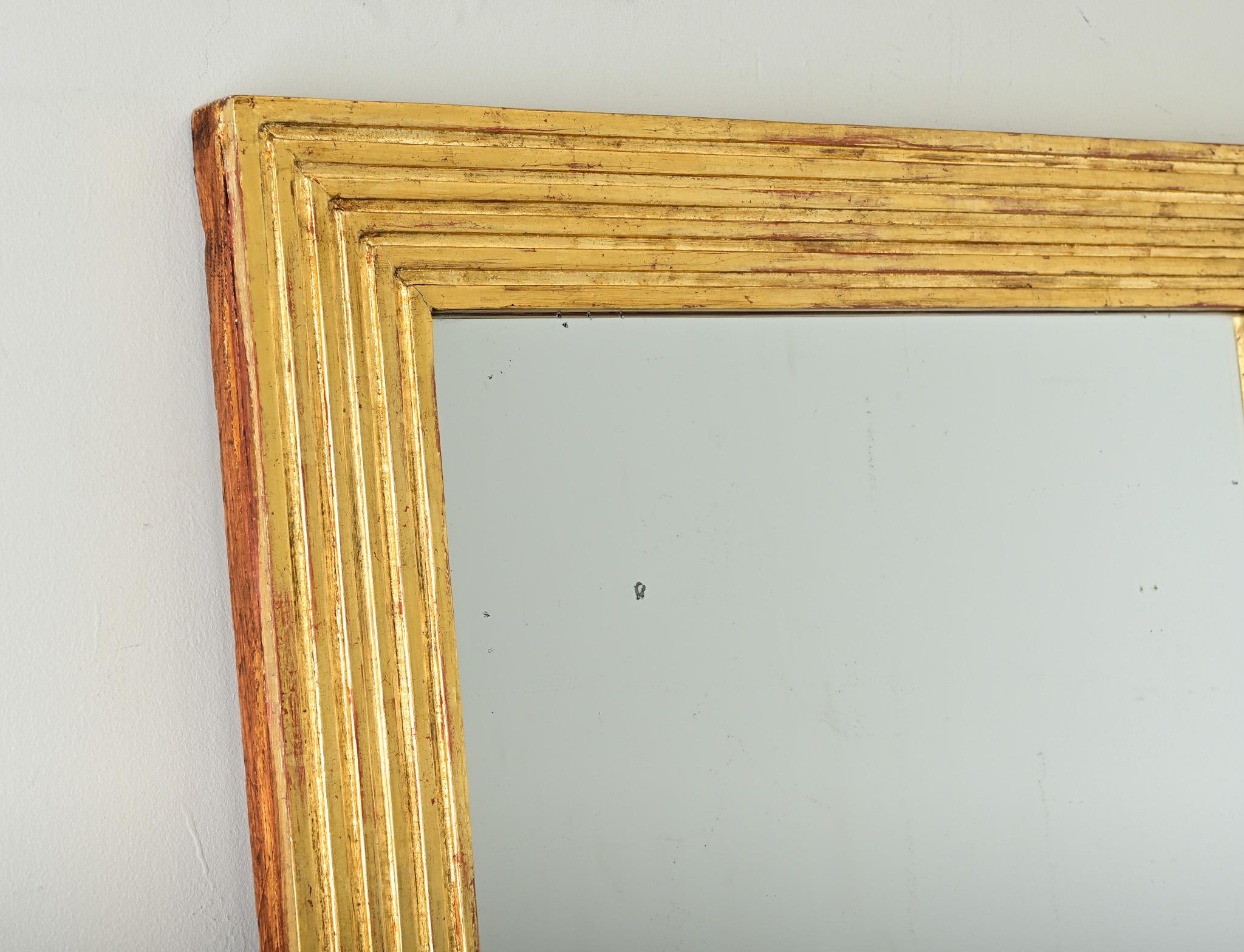 Pair of Louis XVI Reeded Gilt Mirrors For Sale 7
