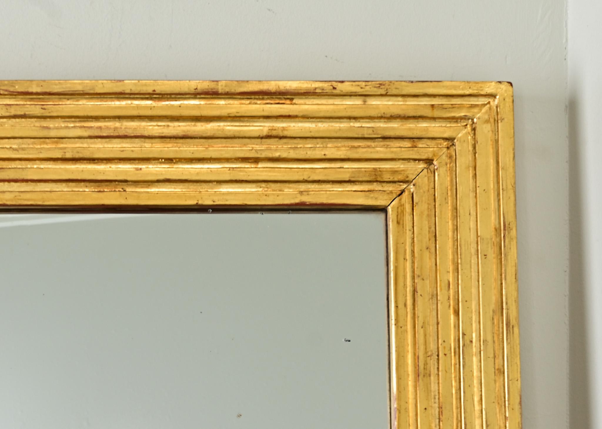 Pair of Louis XVI Reeded Gilt Mirrors For Sale 8
